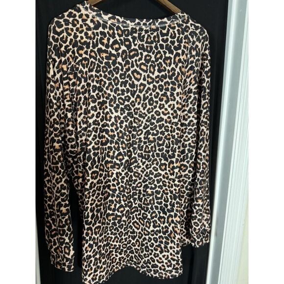 ChicSoul.Com Plus Women's 3X Long Sleeve Animal Print Top Edgy Glam McBling - Picture 5 of 5